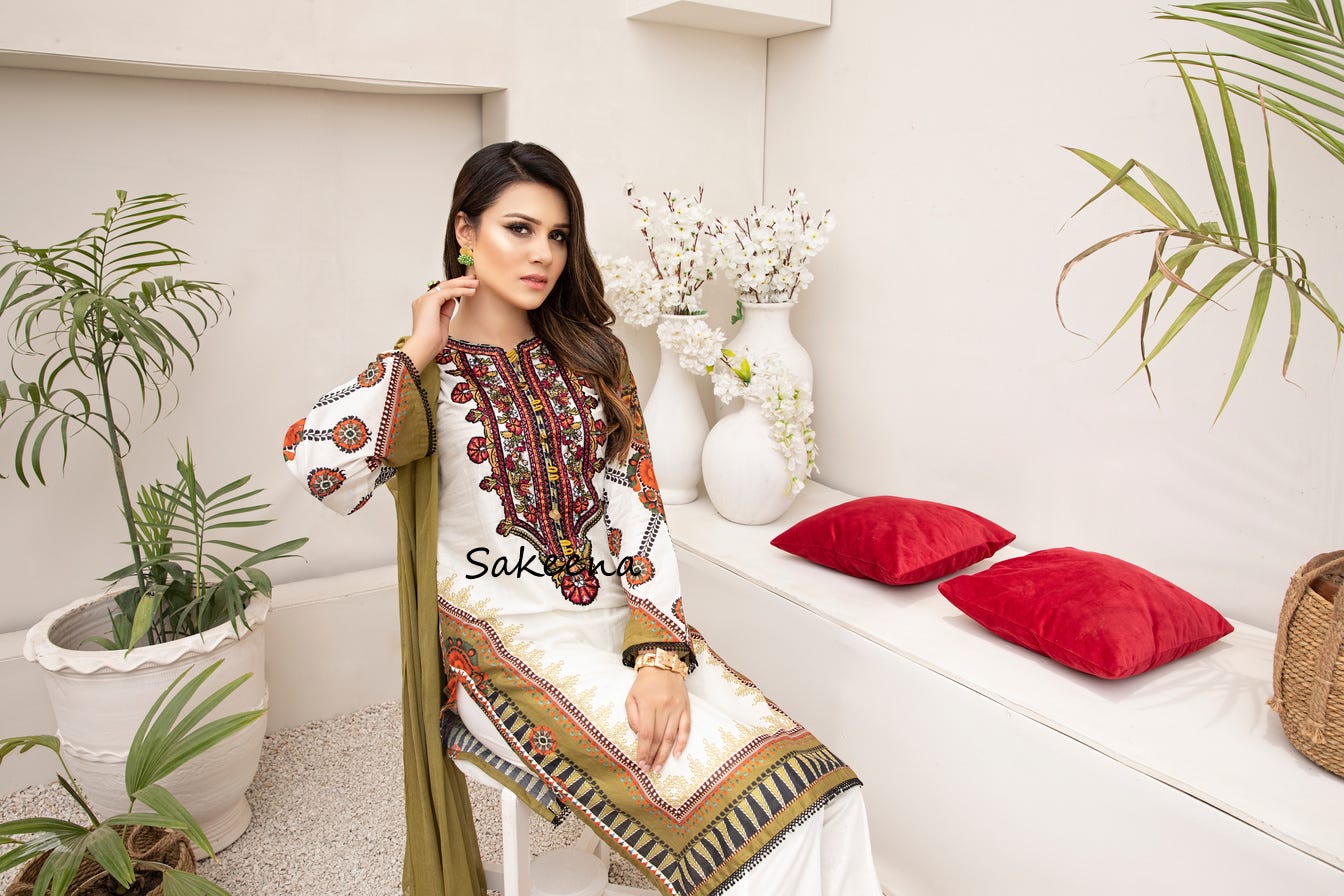New Ready to Wear Embroidered 3 Pcs Dress by Sakeena Hasan 03