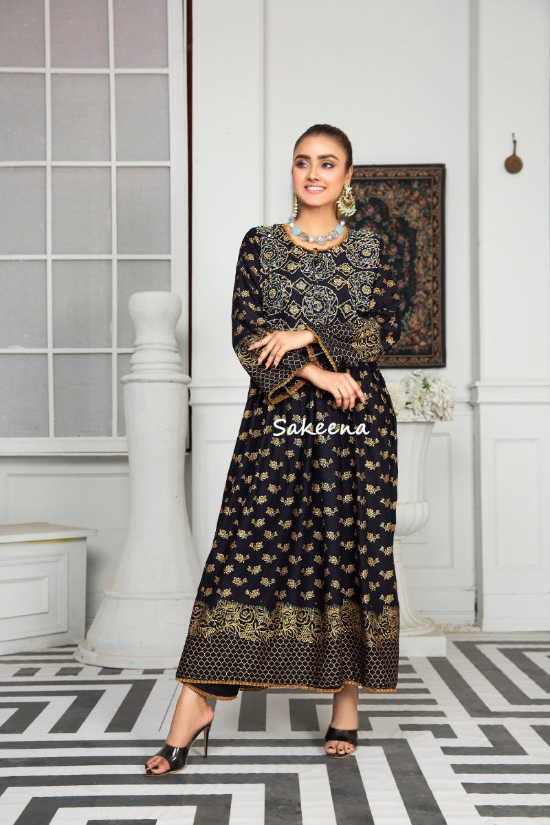 Ready to Wear Embroidered Dress by Sakeena Hasan 01