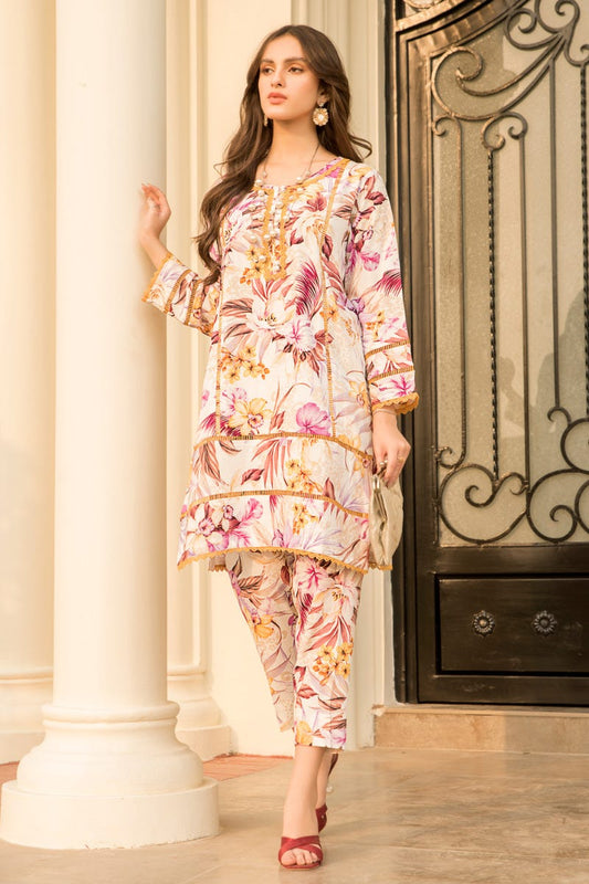 Winter Linen 2 Pcs Ready to Wear Dress by Sakeena Hasan 05