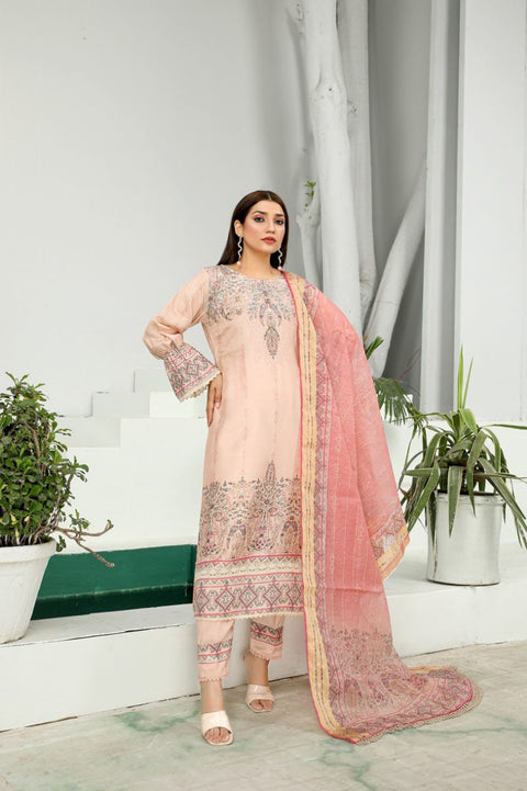3pc Viscose Ready to Wear Embroidered Dress 05