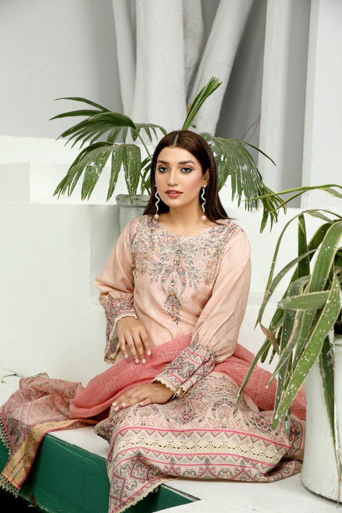 3pc Viscose Ready to Wear Embroidered Dress 05