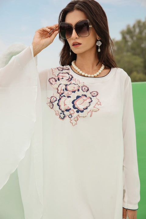 Luxury Georgette Hand Embellished Cape by Simrans 01