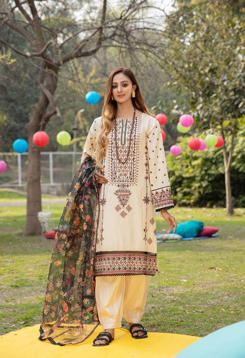 Ready to Wear 3 Pcs Embroidered Mirror Work Lawn Titlian Collection 02