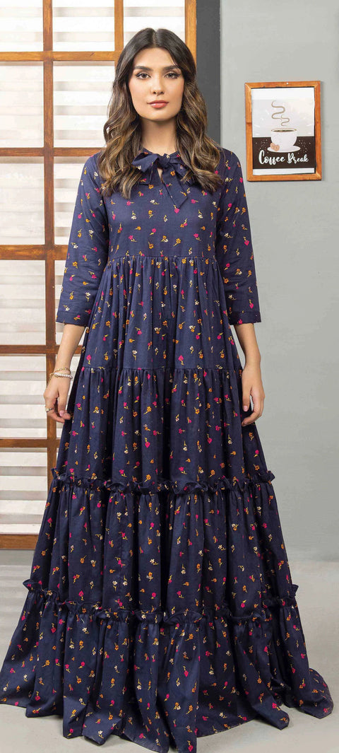 2pc LimeLight Winter Cotton Dress U2532-Blue