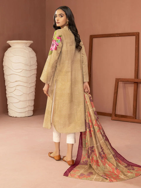 3pc LimeLight Khaddar Dress U2576-Beige