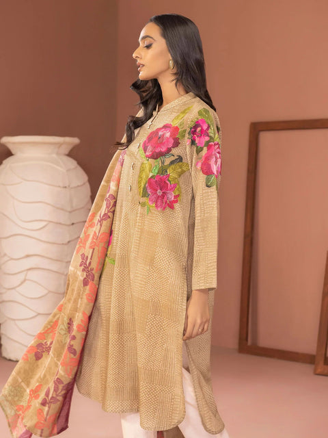 3pc LimeLight Khaddar Dress U2576-Beige