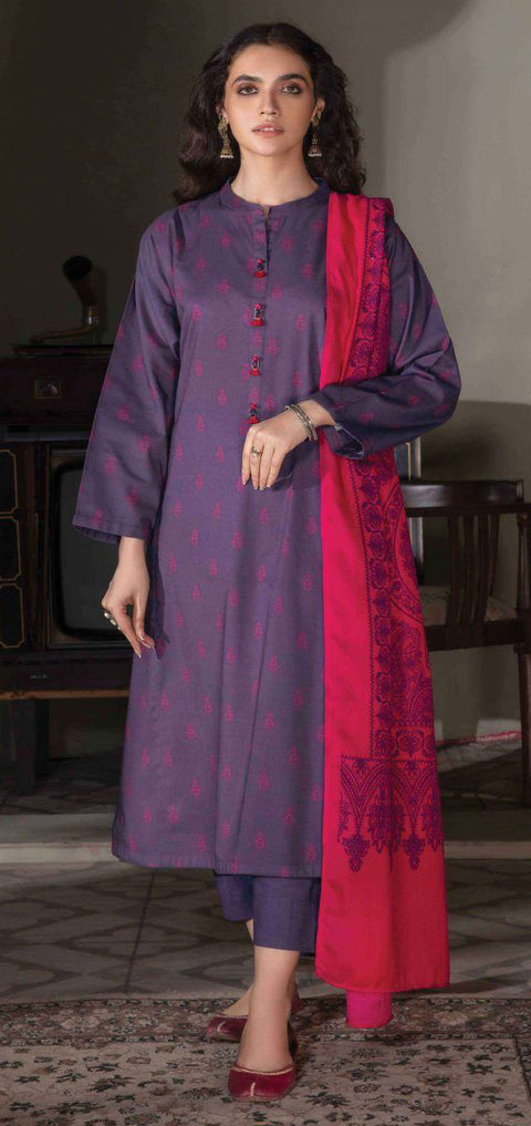 3pc LimeLight Khaddar Dress U2601-Purple
