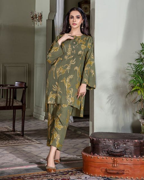 1pc Linen Winter Shirt U2649-Green