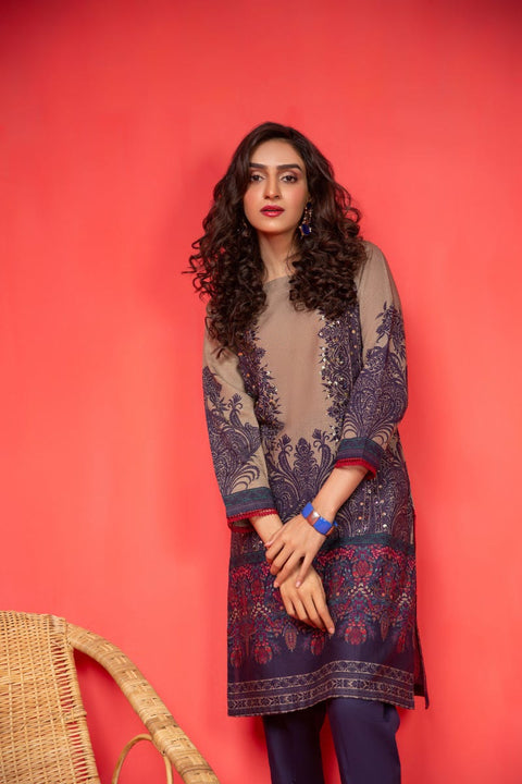 Khadar Ready to Wear Handwork 2 Pcs Dress by Zaiwa 01