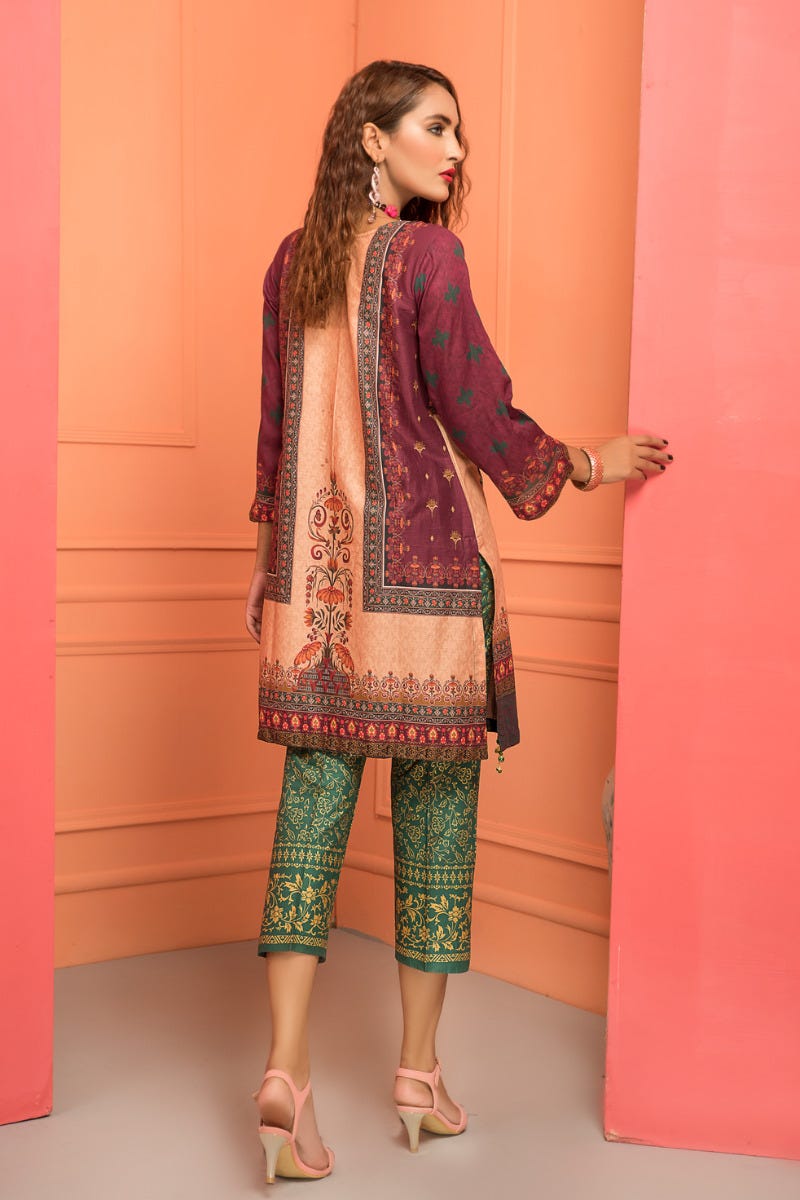 Ready To Wear 2 Pcs Hand Embellished Dress by Zaiwa 16