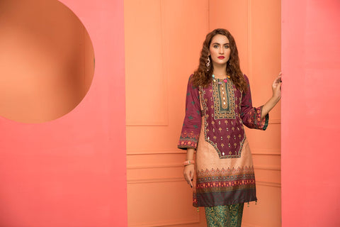 Ready To Wear 2 Pcs Hand Embellished Dress by Zaiwa 16
