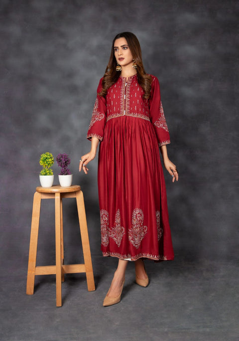 Ready to Wear 2 Pcs Kashmiri Embroidered Dress by Zaiwa 05