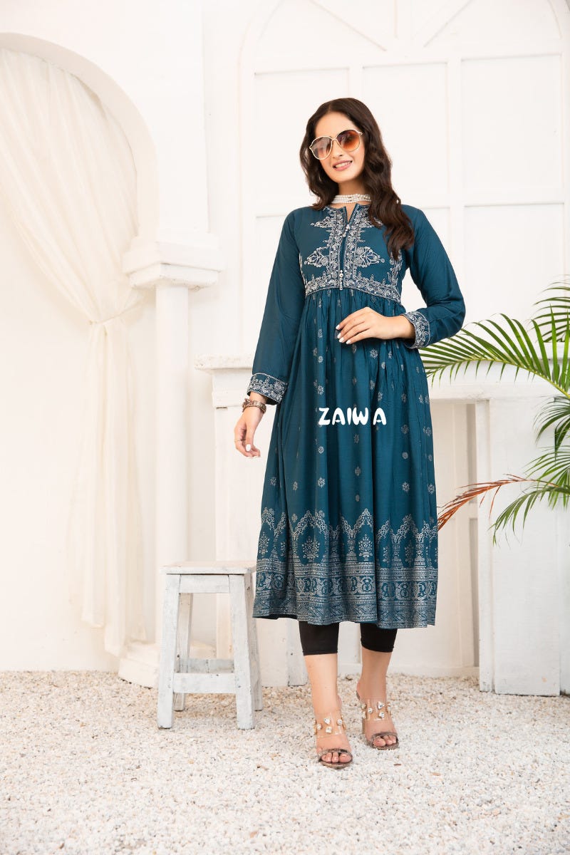 Ready to Wear Winter Embroidered Kurta by Zaiwa 05