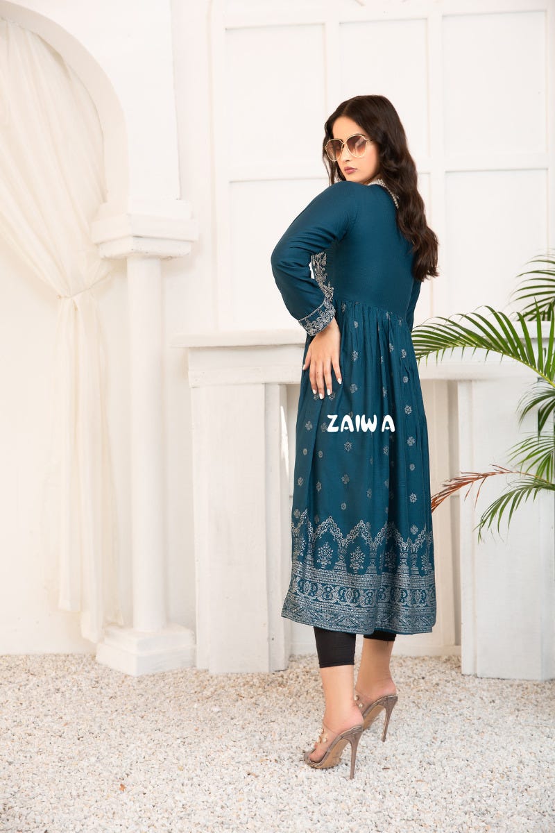 Ready to Wear Winter Embroidered Kurta by Zaiwa 05