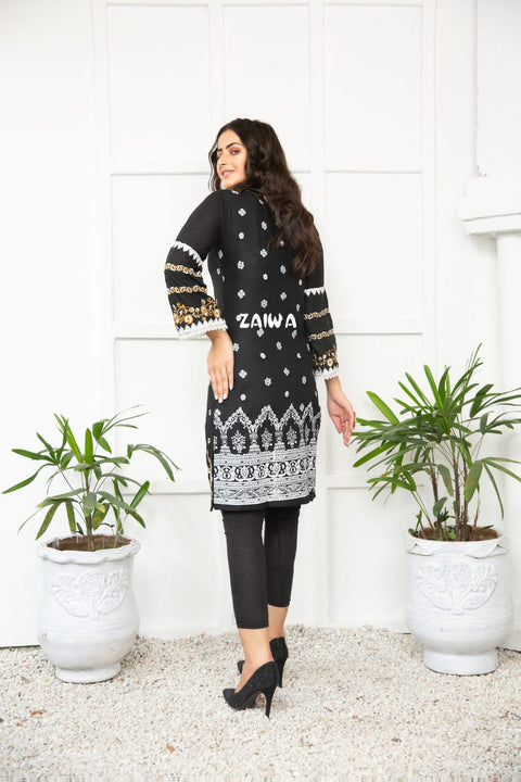 Ready to Wear Winter Embroidered Kurta by Zaiwa 08