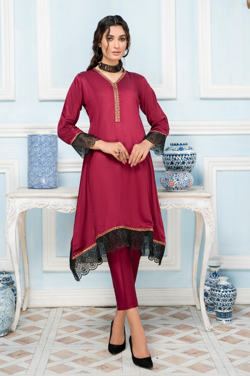 Zaiwa 2pc Corduroy Embroidered Dress by ZWX02