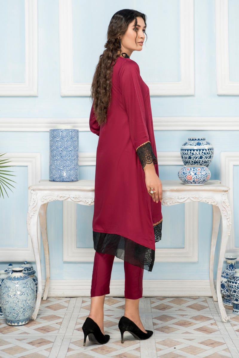 Zaiwa 2pc Corduroy Embroidered Dress by ZWX02