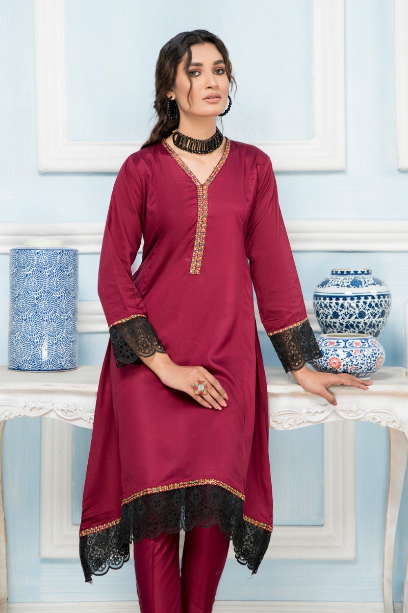 Zaiwa 2pc Corduroy Embroidered Dress by ZWX02