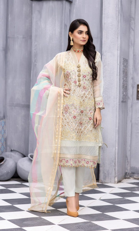 Formal Organza Ready to Wear Embroidered Collection by Zara Manan 02