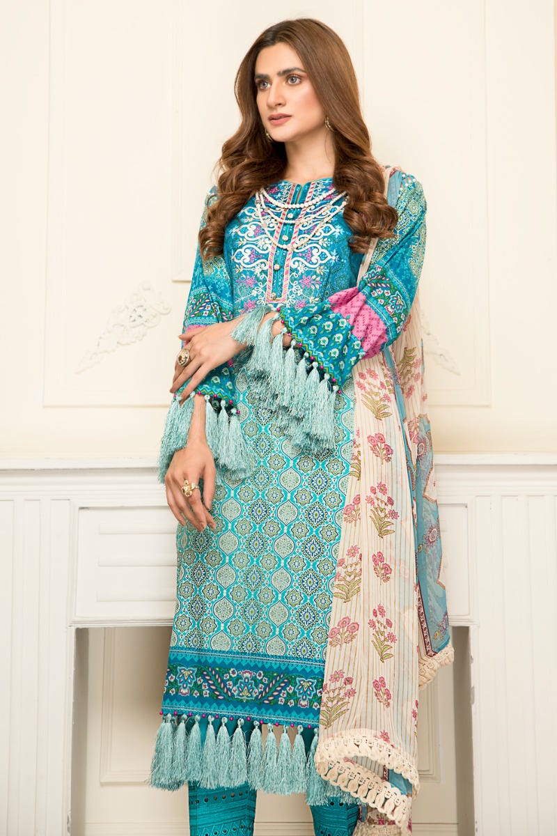 Ready to Wear Lawn Embroidered 3Pcs Collection by Zimal 08