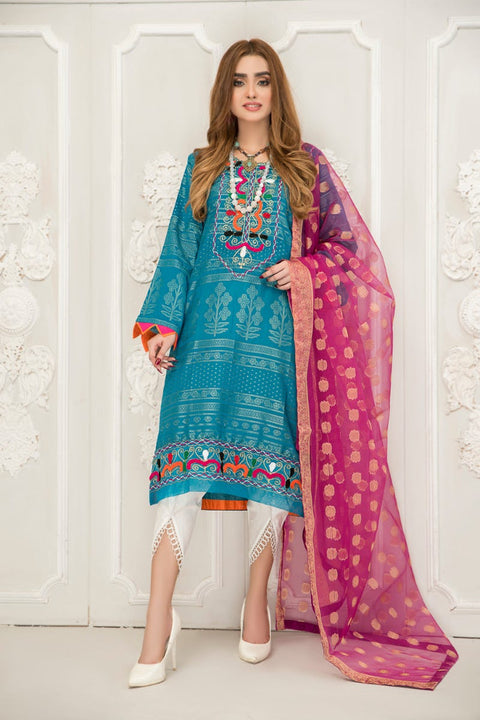 Winter Jacquard 3 Pcs Embroidered Collection by Zimal 06