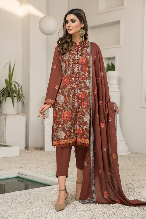 Winter Karandi 3 Pcs Embroidered Shawl Collection by Zimal 01